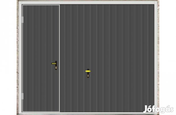 Garázskapu PR billenő, faerezetű antracit szín, sok opciót tartalmaz,