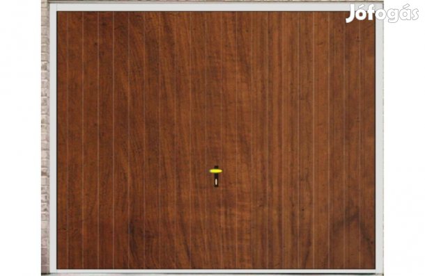 Garázskapu PR billenő, faerezetű sötét mogyoró szín, opciókkal, T7 11