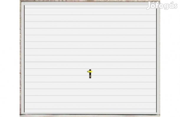 Garázskapu PR billenő, fehér matt , T7, 11 cm vízszintes bordázattal