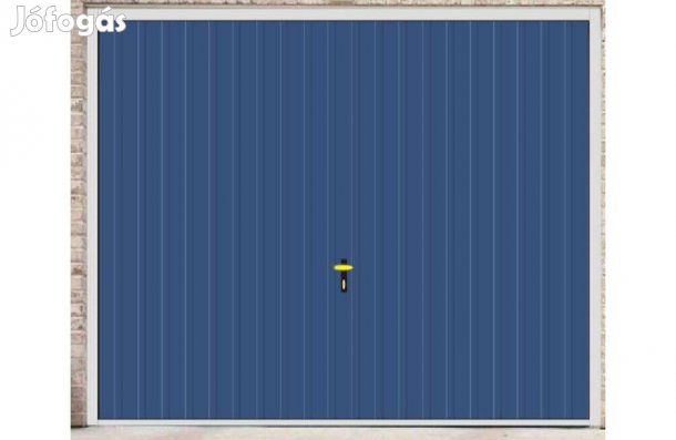 Garázskapu PR billenő, fényes kék , T7, 11 cm függőleges bordázattal,