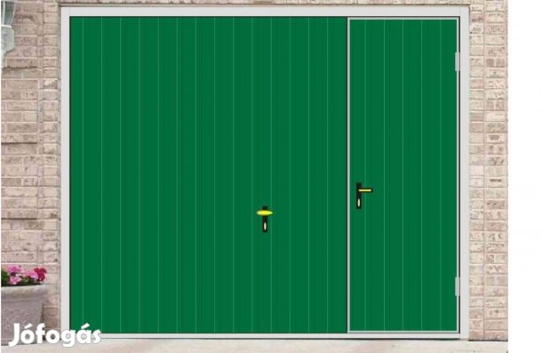 Garázskapu PR billenő, fényes sötét zöld sok opciót tartalmaz., szené