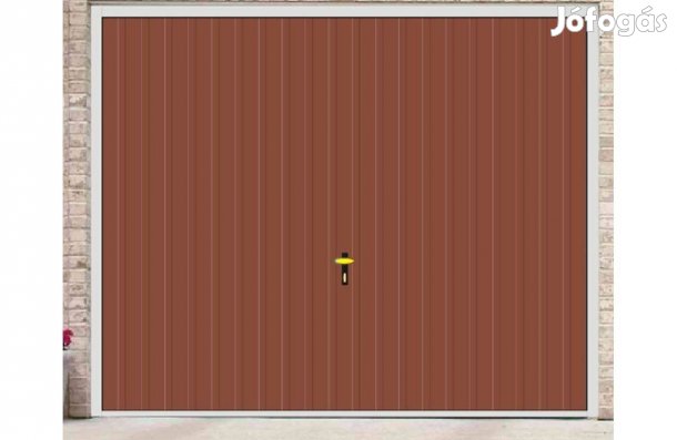 Garázskapu PR billenő, fényes világos barna, 11cm függőleges bordázat