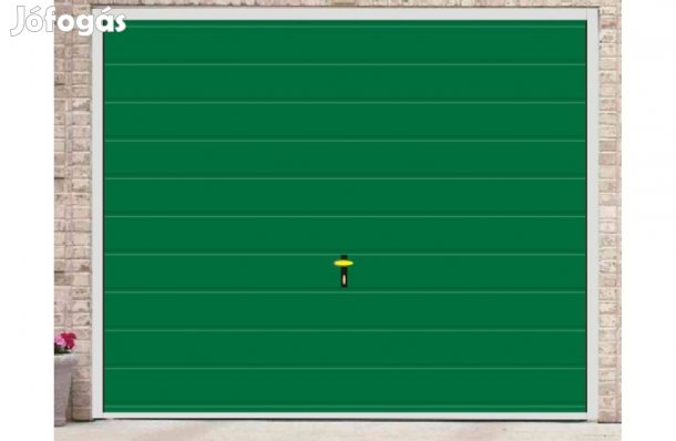 Garázskapu PR billenő, fényes zöld , 20 cm vízszintes bordázattal, 0F