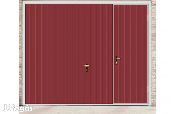 Garázskapu PR billenő, matt, világos meggy szín, sok opcióval, jobb o