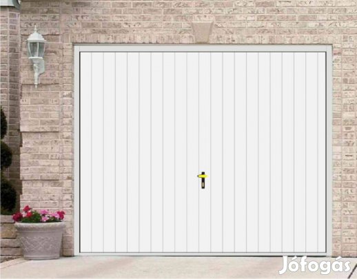 Garázskapu PR billenő, matt fehér, 11cm függőleges bordázattal, 0Ft