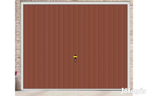 Garázskapu PR billenő, matt világos barna , T7, 11 cm függőleges bord