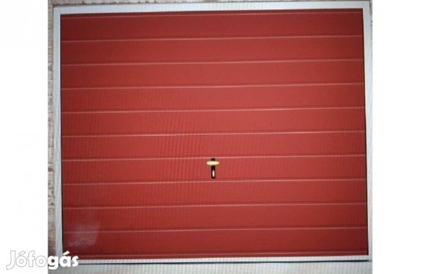 Garázskapu PR billenő, matt világos meggy,V20 cm vízszintes bordázat,