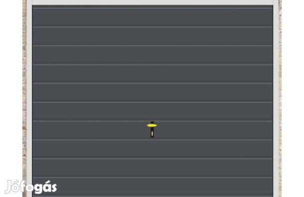 Garázskapu PR billenő, sötét szürke matt , 20 cm vízszintes bordázatt