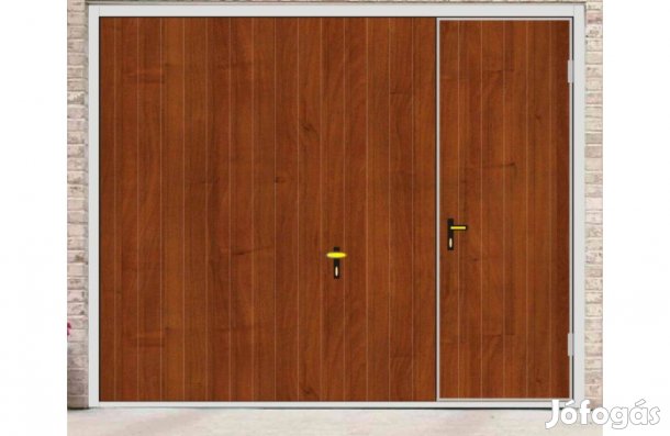 Garázskapu PR billenő világos mogyoró faerezetű, sok opcióval,, személ