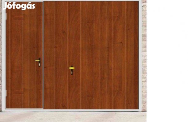 Garázskapu PR billenő világosmogyoró faerezetű, sok opcióval,, személy