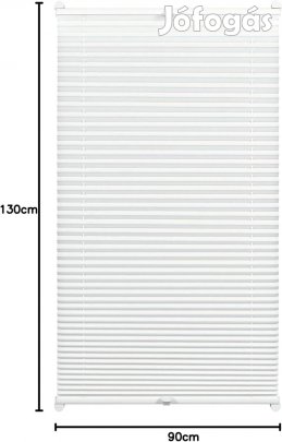 Gardina redőzött reluxa szorítós, átlátszatlan harmonika roló, fehér,
