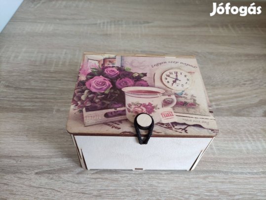 Gárdonyi teaház vintage új teafilteres doboz 15x13x8 cm