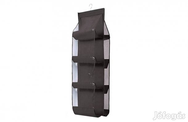 Gardrób akasztható 8 zsebes függő táskarendszerező fekete szervező