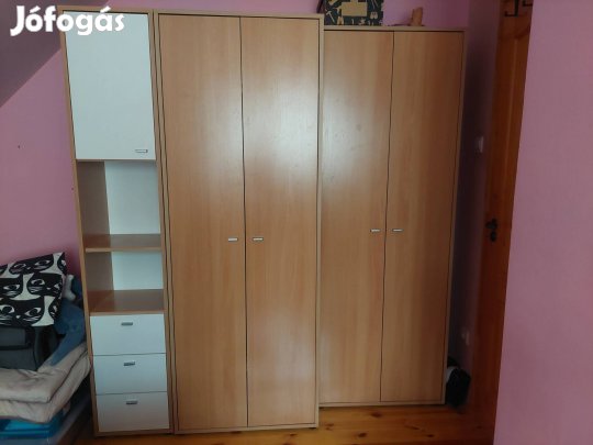 Gardróbszekrény szett + polcos szekrény 