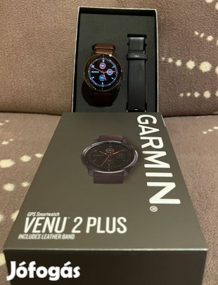 Garmin Venu 2 Plus okosóra eredeti bőr és szilikon szíjjal