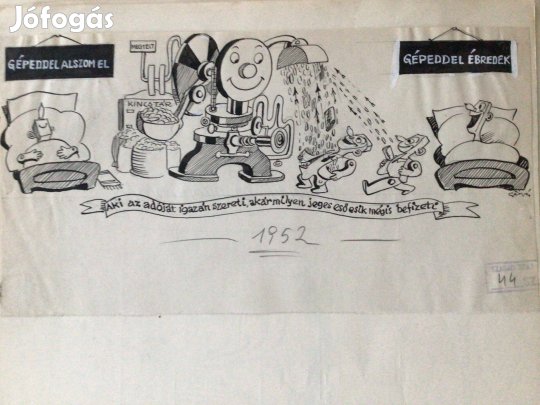 Gáspár Antal eredeti karikatúra rajza a Szabad Száj c. lapnak