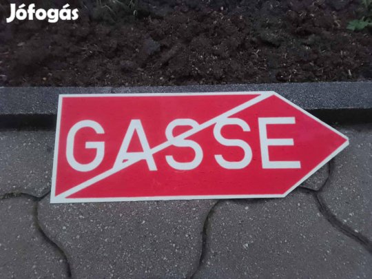 Gasse feliratú fém tábla eladó