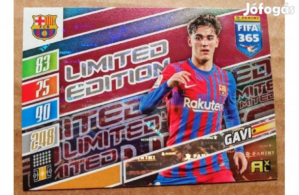 Gavi Barcelona Limited Edition focis kártya Panini 2022 Update