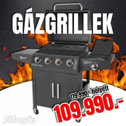 Gázgrill 5 égőfejjel (4+1) 15kW kerti grill bbq barbecue