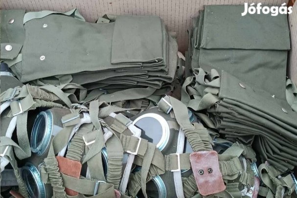 Gázmaszk készlet (vásszon táska, szűrőbetét, maszk) 2000 Ft