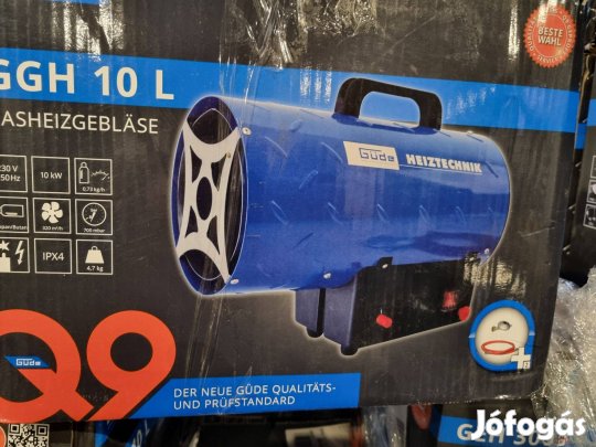 Gázüzemű minőségi Güde Ggh 10 L modellű hőlégbefúvó, 10kW gázos fűtő