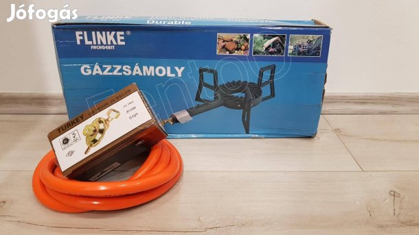 Gázzsámoly, gázégő PB gázhoz + Nyomásszabályozó szett