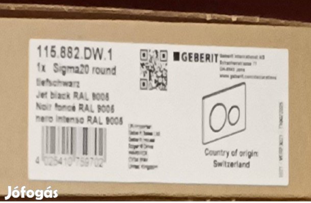 Geberit Sigma 20 nyomólap fekete/matt fekete/fekete eladó!