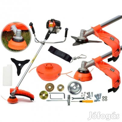 Geko 43cm-es 3 lóerős fűkasza, damilfej+kés+vállpánt