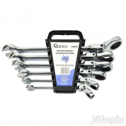 Geko 6 részes csuklós csillag villáskulcs készlet, 8-19mm