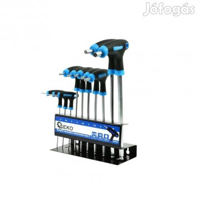 Geko imbuszkulcs készlet T-markolattal, fali tartóval, 10 db