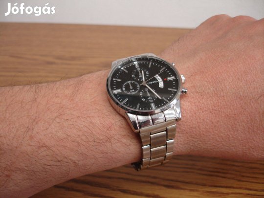 Geneva Quartz férfi karóra fémszíjas divat óra 41mm működő újszerű