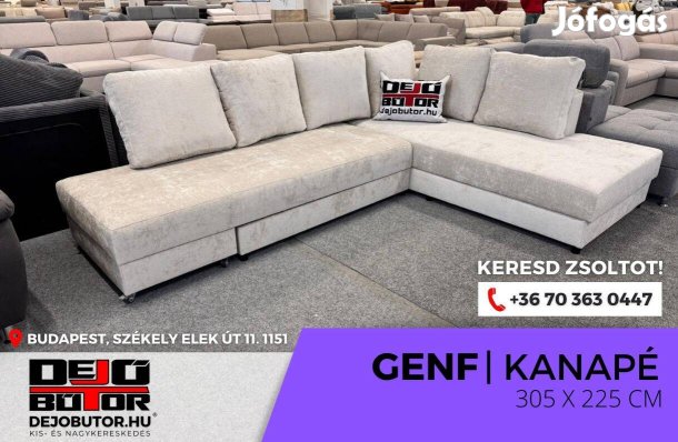 Genf grey sarok rugós kanapé ülőgarnitúra 305x225 cm ágyazható