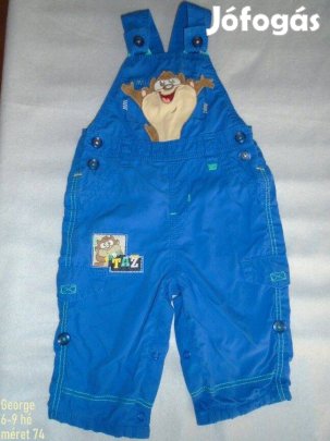 George Taz mintás kantáros nadrág 6-9 hó (méret 74 ) kék színű