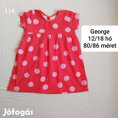 George piros pöttyös ruha 80/86 méret