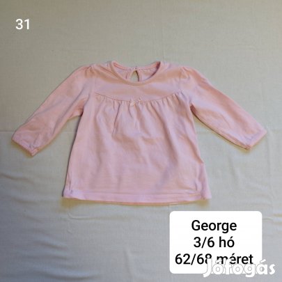 George rózsaszín felső 62/68 méret 