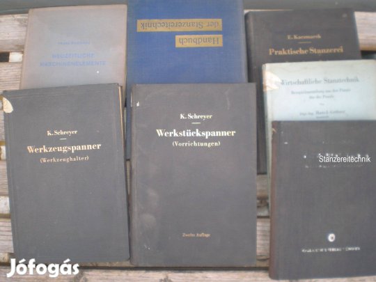 Gépipari,szerszámipari könyvek, német nyelven, 7db