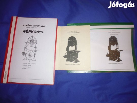 Gépkönyv kiskőrösi szalagfűrész 800-as gép könyv