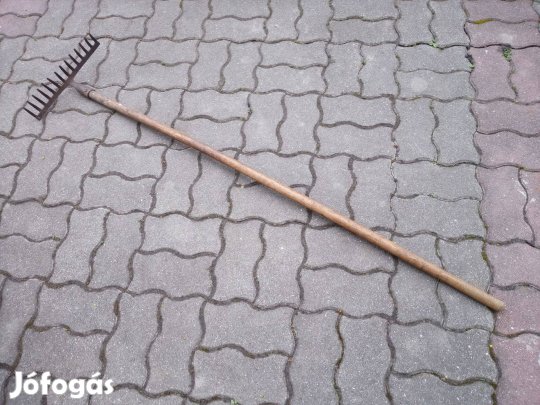 Gereblye 14 fogú fa nyéllel együtt