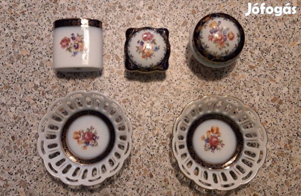 Germany rózsás porcelánok (5 db)