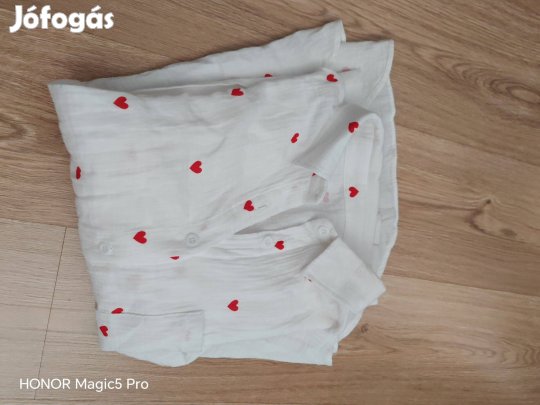 Gézes pamut anyagu szivecskés női blúz XL