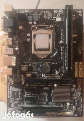 Gigabyte félkonfig ! GA-B85M-HD3 alaplap+proci+ram+hátlap