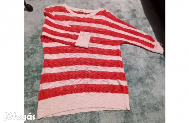 Gina Benotti lyukacsos kötött váll ledobós laza pulóver ,felső 36-s