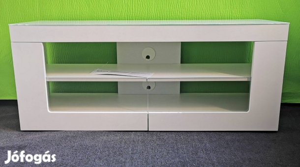 Gisan PLS-80 fehér üveglapos tv - média állvány