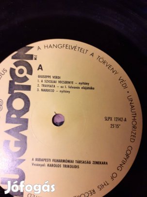 Giuseppe Verdi bakelit nagy lemez