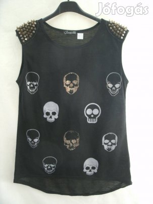 Glamur fekete alapon mintás felső M/L méretben