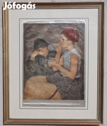 Glatz Oszkár Buborékfúvók Prihoda rézkarc