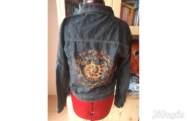 Glorious hímzett kézzel festett női farmerkabát 12-es