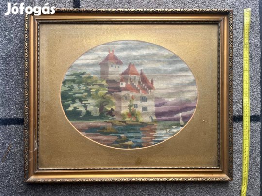 Gobelin kép faragott keretben