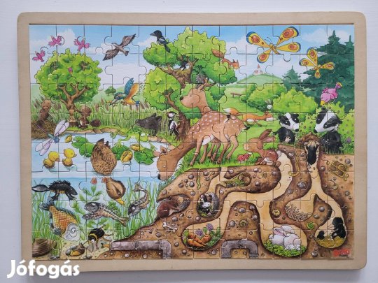 Goki minőségi fa kirakó (96 db-os)