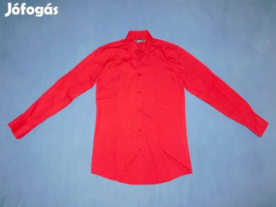 Goldenland Slim Fit piros, hosszú ujjú ing, 38-as, 170-178-as